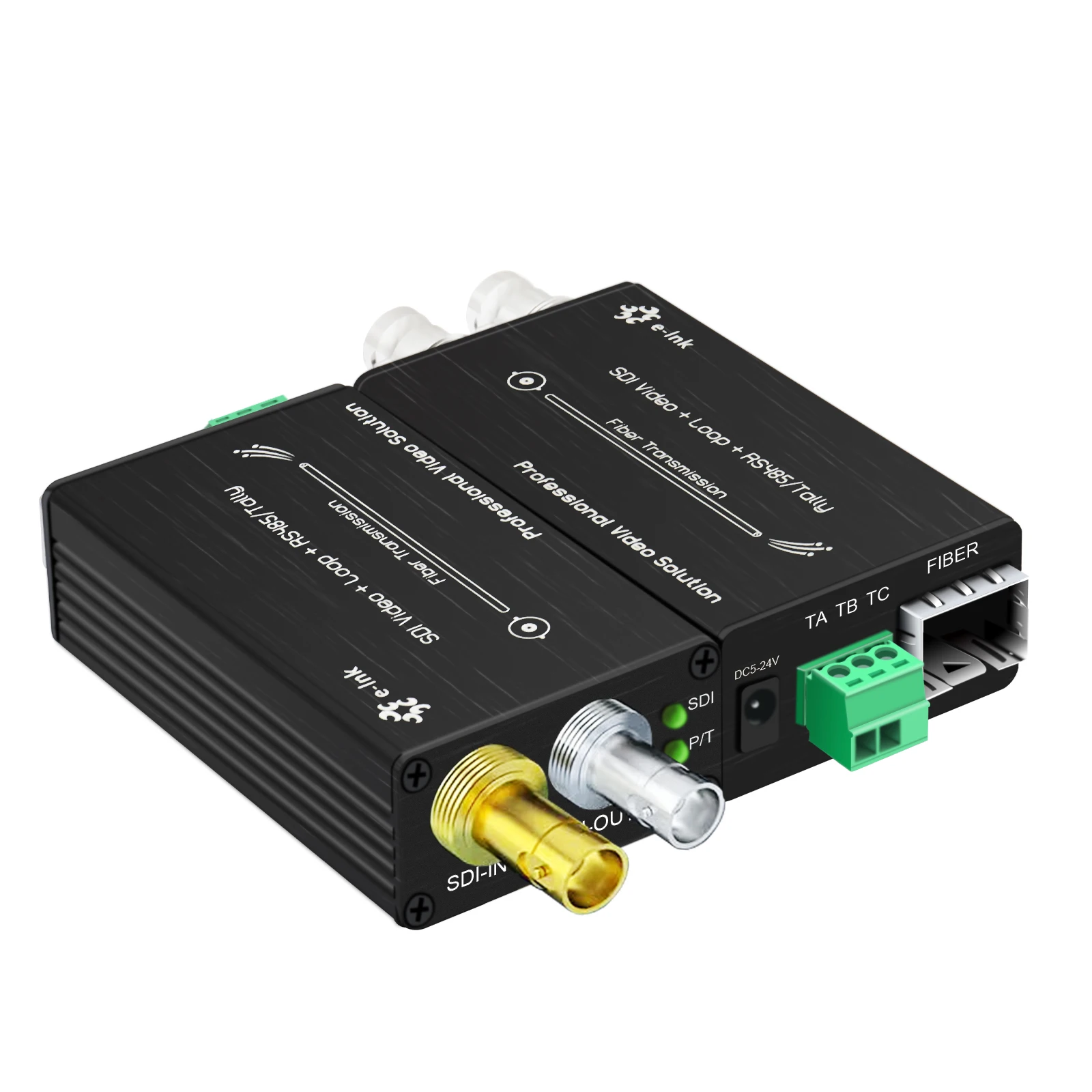 Mini HD/3G SDI Fiber Extender LC with RS485 Tally Loop Output Fiber Converter 1080P 30Hz/60Hz Optical Transceiver LC 20km