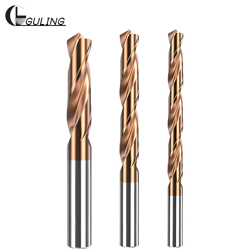 GULING 1PCS Carbide Tungsten Drill Nano-Coating 15mm-20mm Bits CNC Hole Machining Tool 40mm/100mm Length