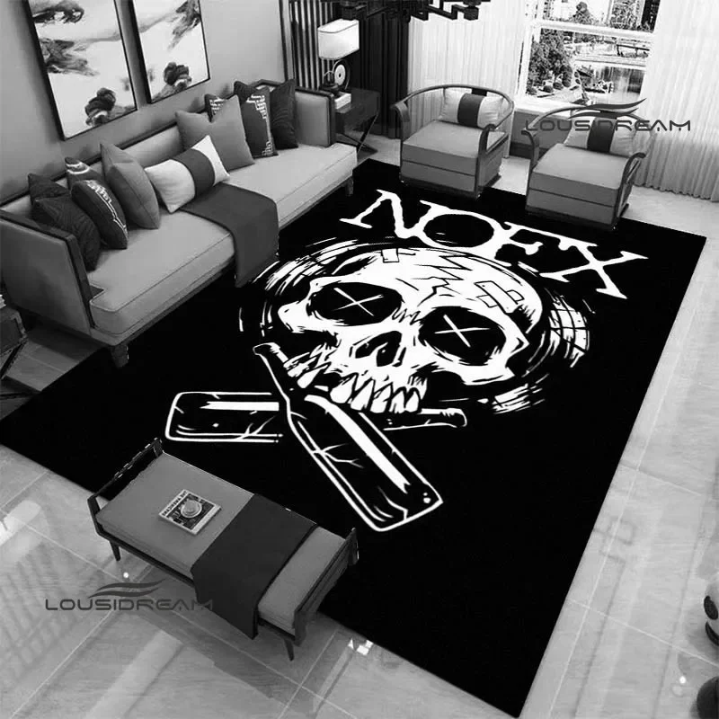 Rock band N-NOFX Retro print carpet Non -slip carpet bedroom decoration living room decoration washroom floor mat birthday gift