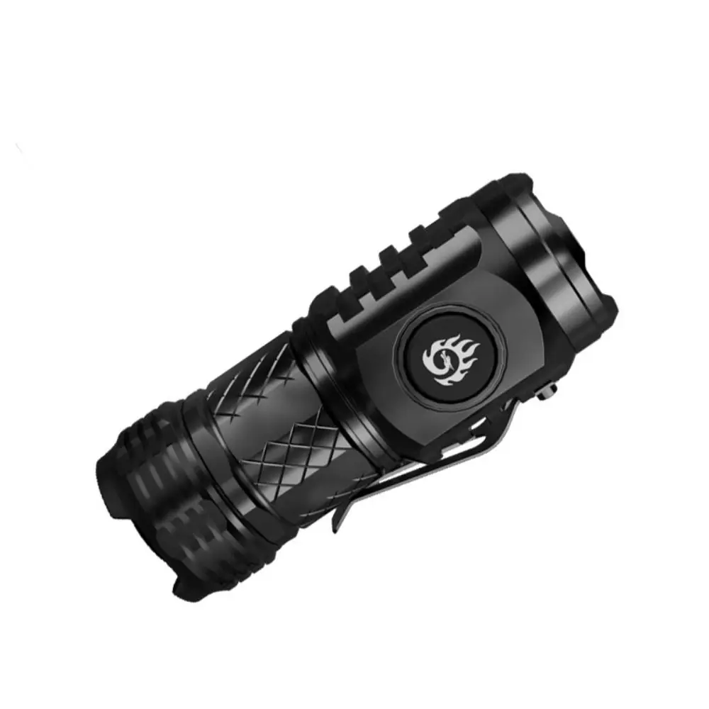 Mini Super Bright Flashlight Three Eyes Waterproof Small Torch USB Spotlight Hat Clip Light Camping