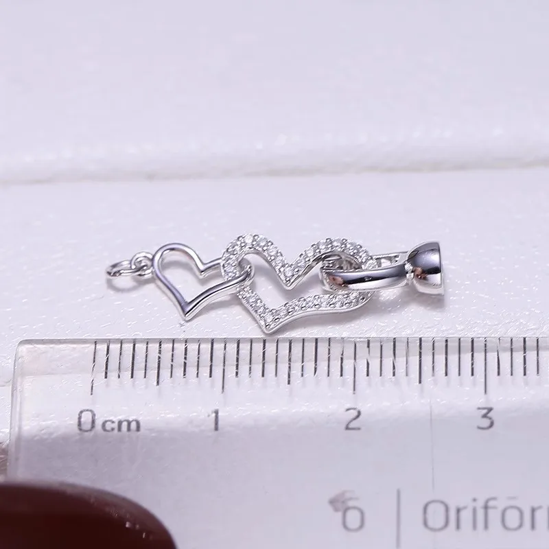 MeiBaPJ 925 Sterling Silver Heart Clasp Fine Wedding Jewelry for Women