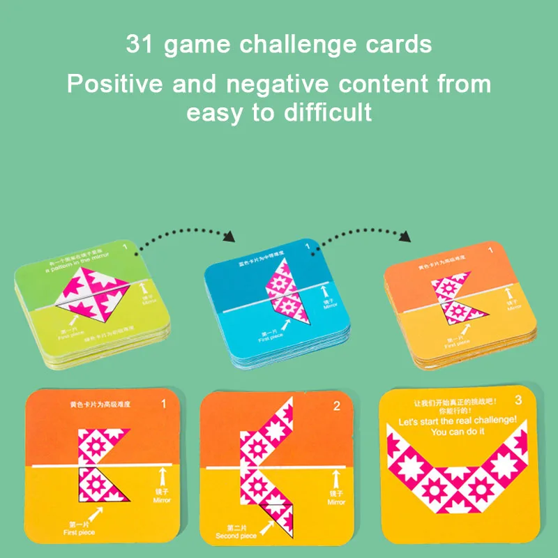 Espelho imagem quebra-cabeça de madeira geometria lógica jogo formas reconhecimento cedo brinquedo educativo presente para crianças