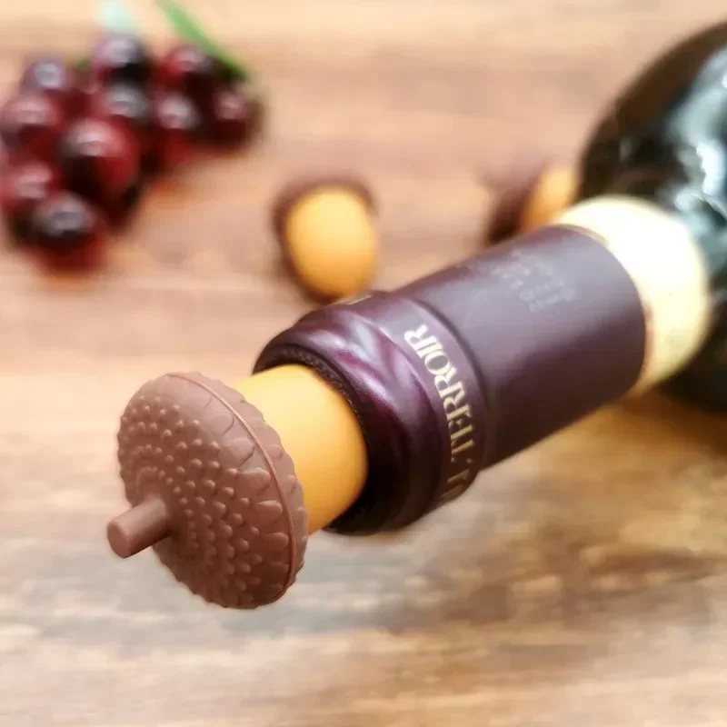 Wine Cork Drinkware Chestnut Shape Bottle Cap Home New Silicone Plug Bar Accessories Kegland Barware Kitchen Dining Garden