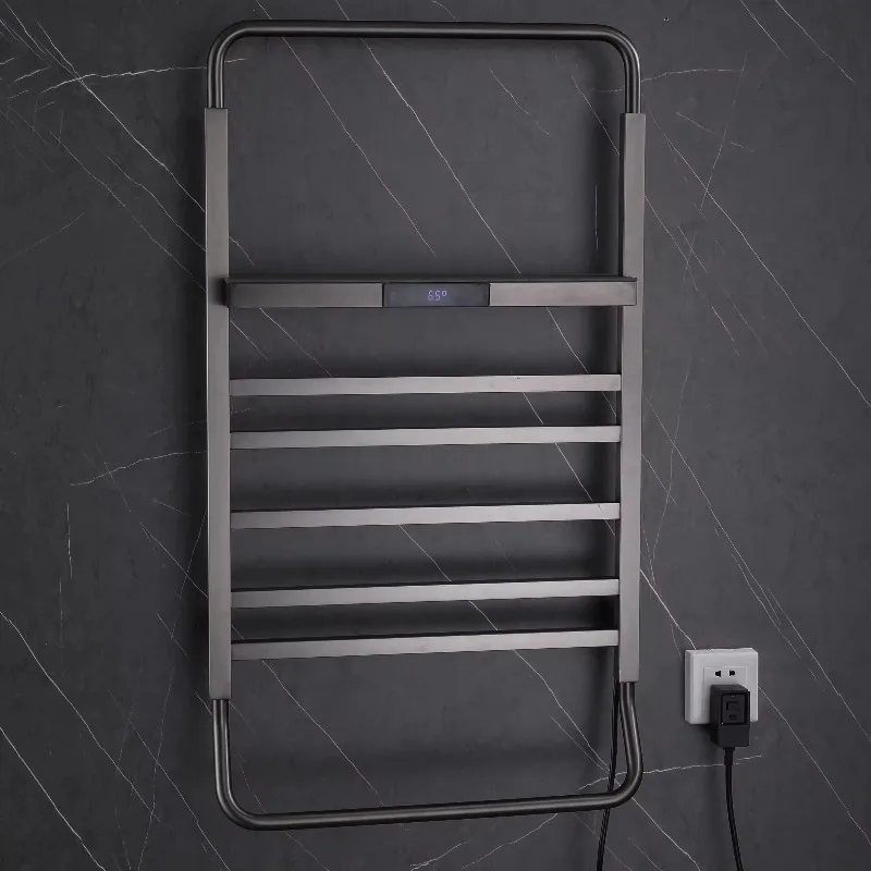 Commercial Stainless Steel Heated Towel Rack Large Size Modern Style Adjustable Feature Overheat Protection for Hotel Home