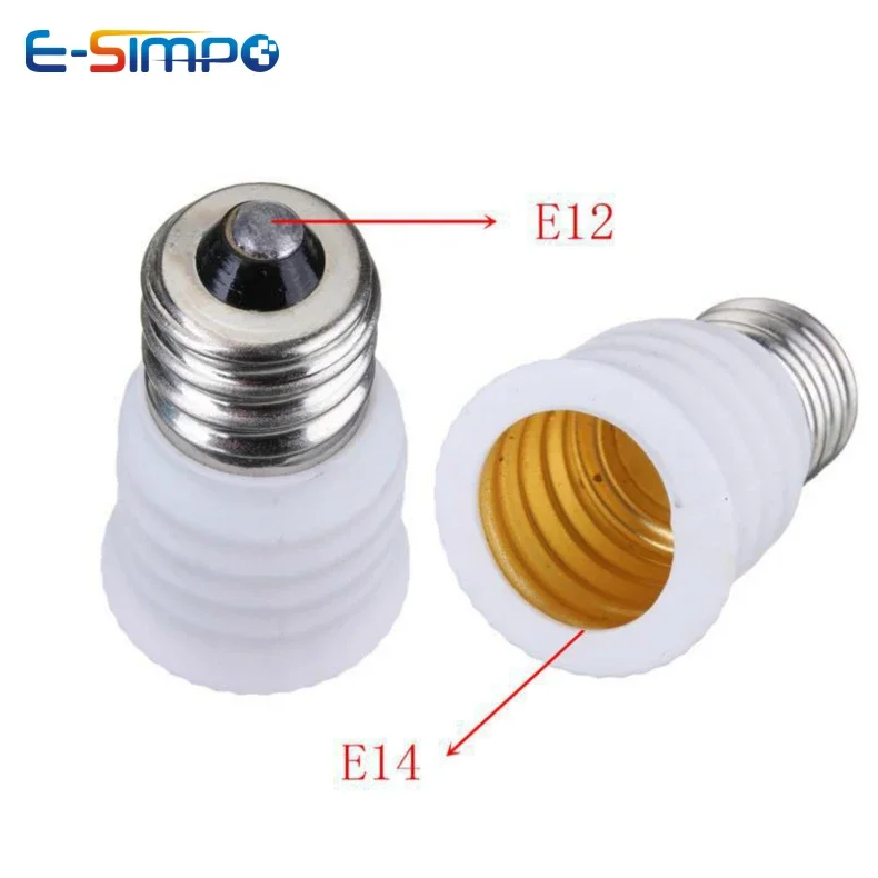 6pcs E12 To E14 LED Chandelier Lamp Socket Converter, US to EU Candle Candelabra LED CFL Bulb Base Holder Adapter