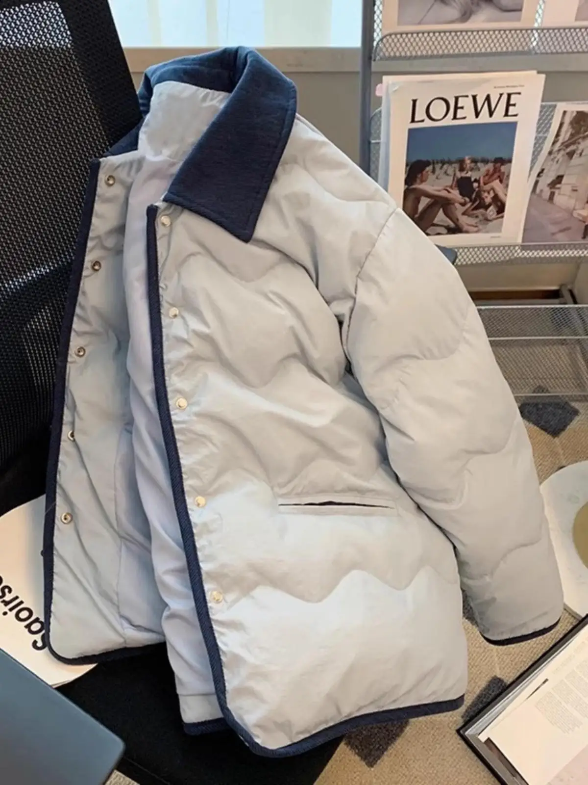 

Tweed Jacket Woman Plus Size Womens Fall Crop Korean Style Gradient Fit Layered Turndown Minimal Embroidery Aesthetic Cinching