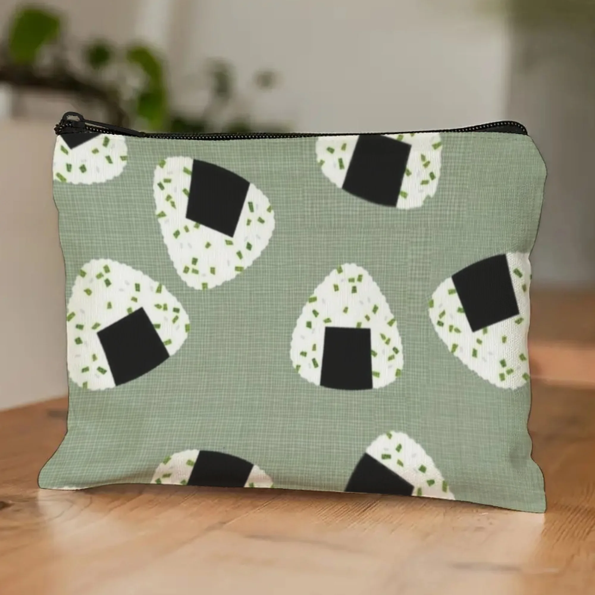 Playful Onigiri Cosmetic Pouch,Lightweight Zipper Organizer,Travel-Ready for Kids & Bento Lovers,Shared Picnic Storage Gift