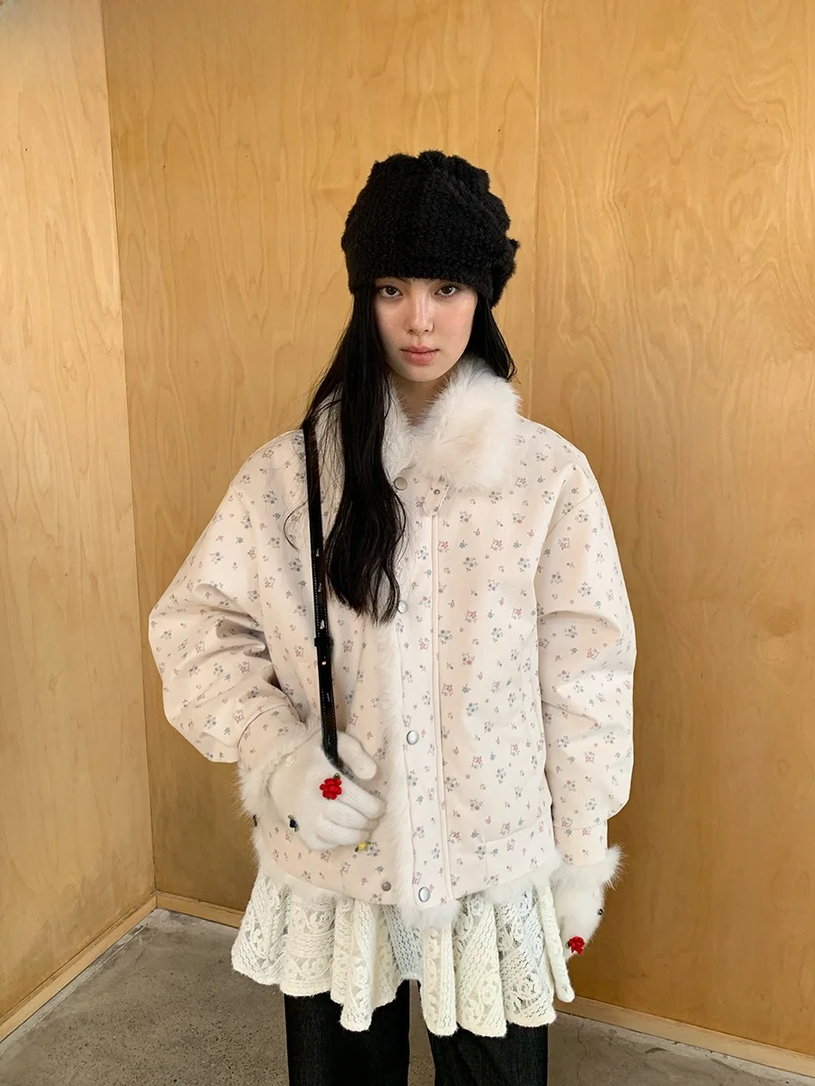 

Floral Velvet Cotton Fce Jaet Outerwear Long Sve Casual Sle Women's Spring Autumn Faion Comfortable Breathable