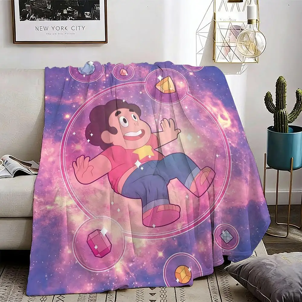 Steven Universe Retro Kraft Throw Lightweight 240g Flannel Blanket Soft Skin-friendly for Summer Cooling