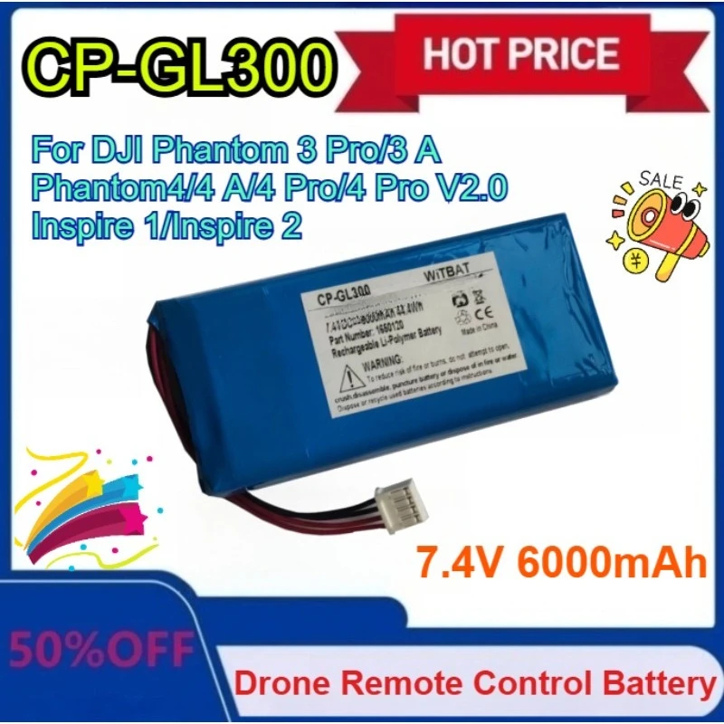 

New Remote Controller Battery Pack7.4V 6000mAh for Phantom 3 Pro/3 A/Phantom4/4 A/4 Pro/4 Pro V2.0/ Inspire 1/Inspire 2 Drones