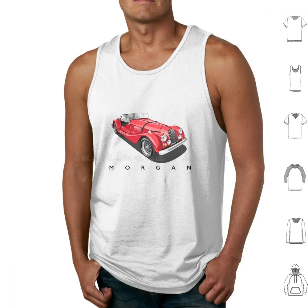 Morgan Classic British Sports Car Tank Tops Print Cotton Morgan Car Classic British Sports Car