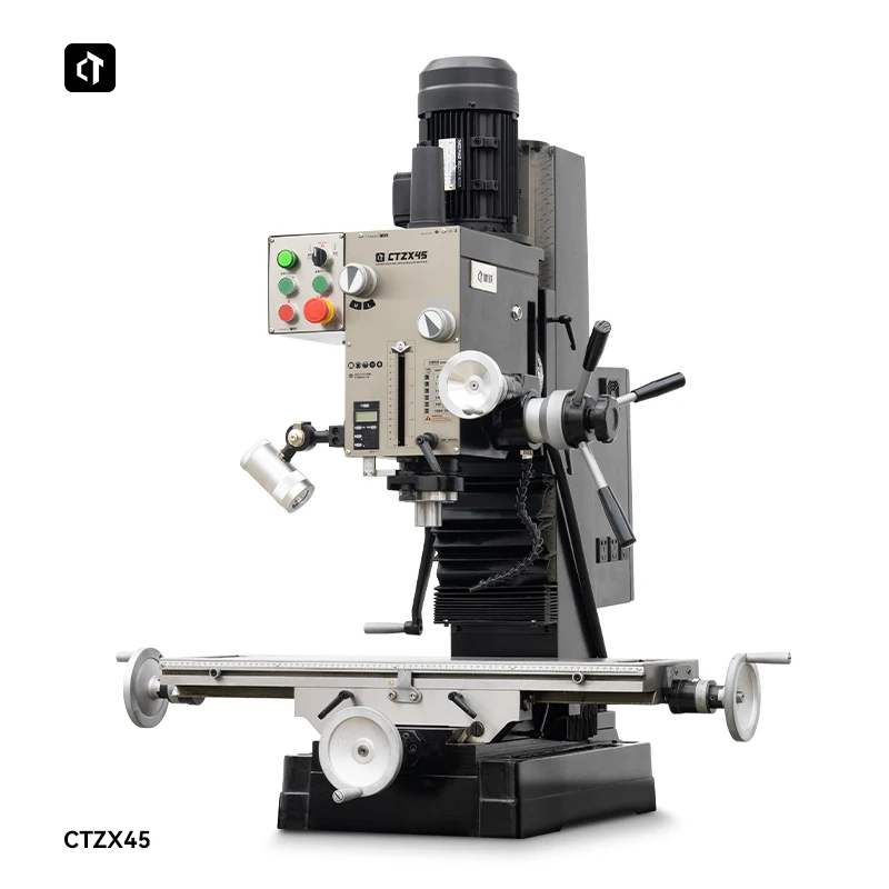 CTZX45-R8 Benchtop Milling Machine 1500W 3 Phase Variable‑Frequency Mill Drill R8 Variable Speed for Precision Machining