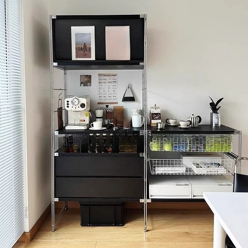 

Simple stainless steel kitchen rack floor-to-ceiling multi-layer storage rack