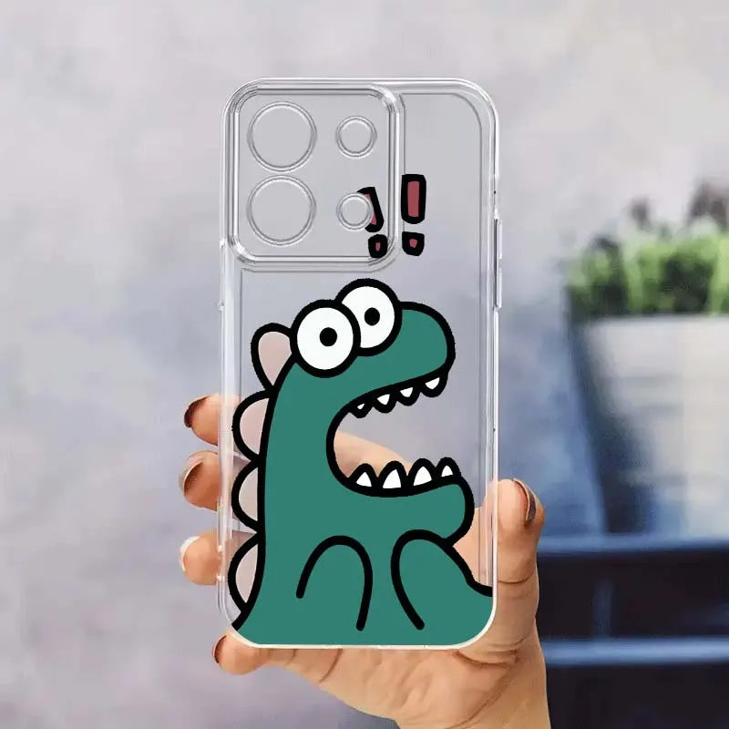 

Colorful Llittle Dinosaurs For Xiaomi Redmi 10 11 K30 K40 K50 K60 K70 Pro Prime Plus Ultra Zoom 5G TPU Transparent Phone Case