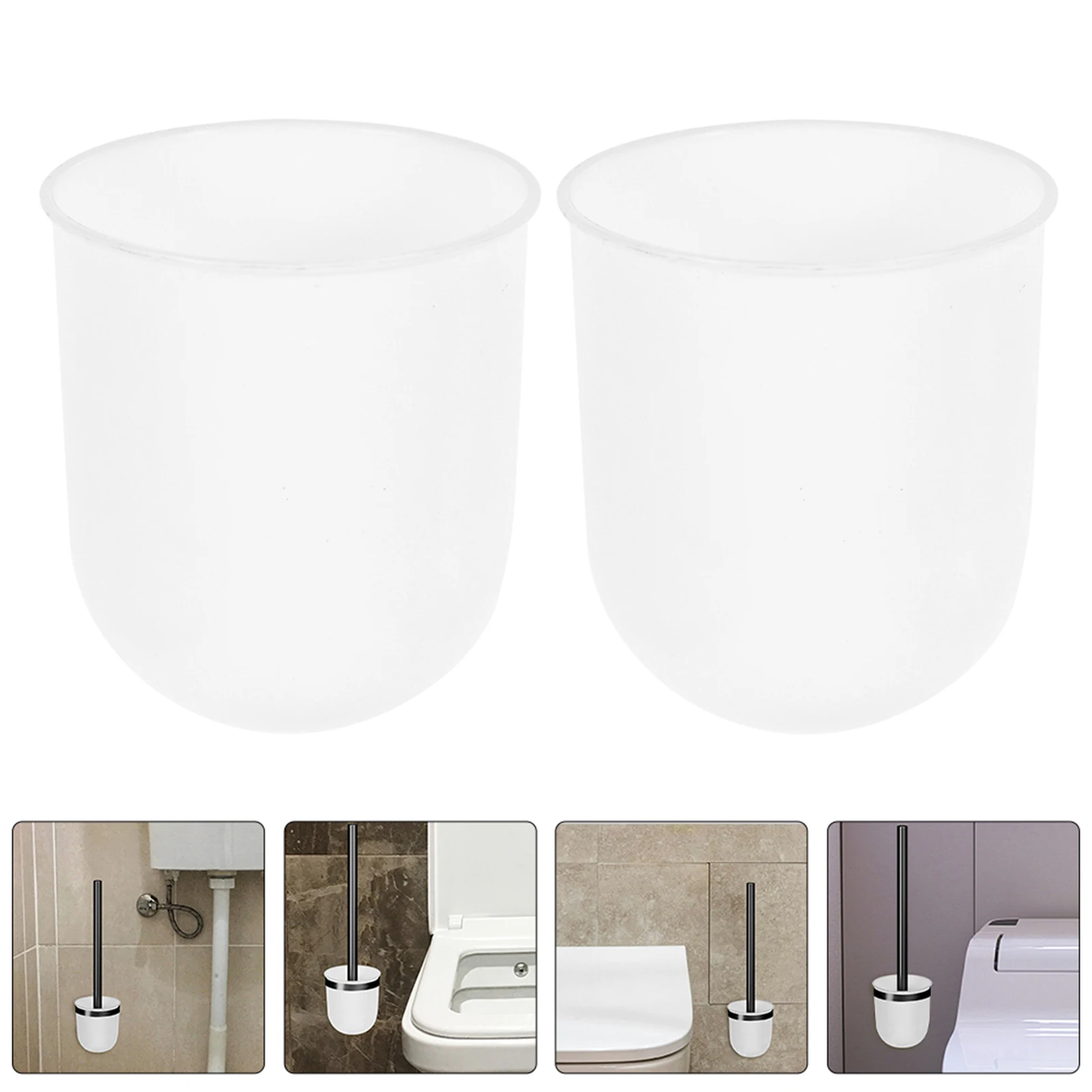 

2pcs Holder Plastic Bathroom Scrubber Cup Household Cleaning Brush Storage Compact Lightweight Simple Design Fine Workmanship