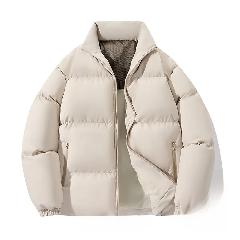 

Youthful Trendy down Jaet Bread Sle Warm Loose Couple Matching Hooded Coat Stand Fit Winter Outerwear for Teens