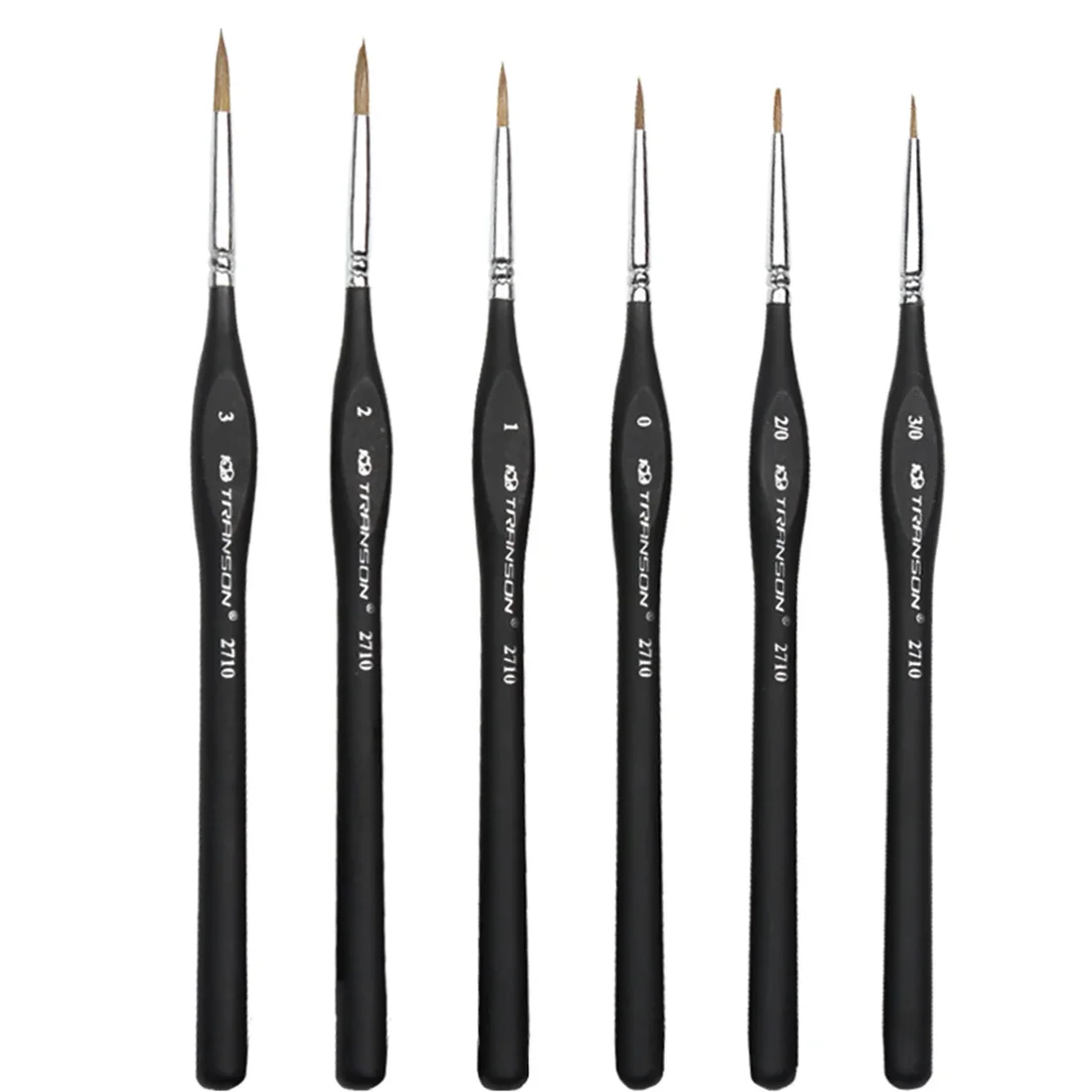 6Pcs Wolf Hair Miniature Paint Brushes Set for Fine Detailing and Rock Painting Models Numbers Supplies Model Building Tool