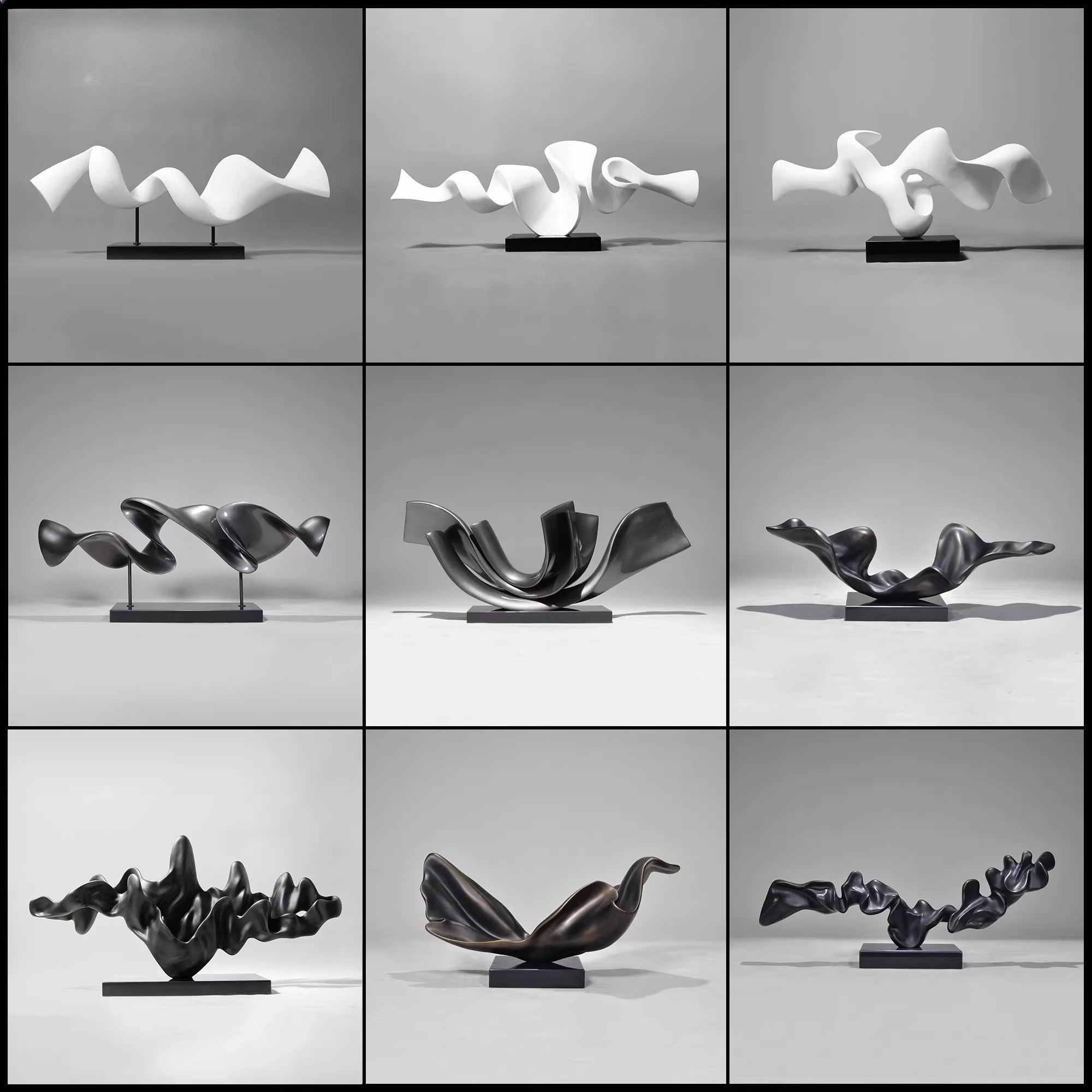 

Hotel Art Fiberglass Sculpture White Model Room Villa Decoration Ornament Abstract Real Estate Home Accessories