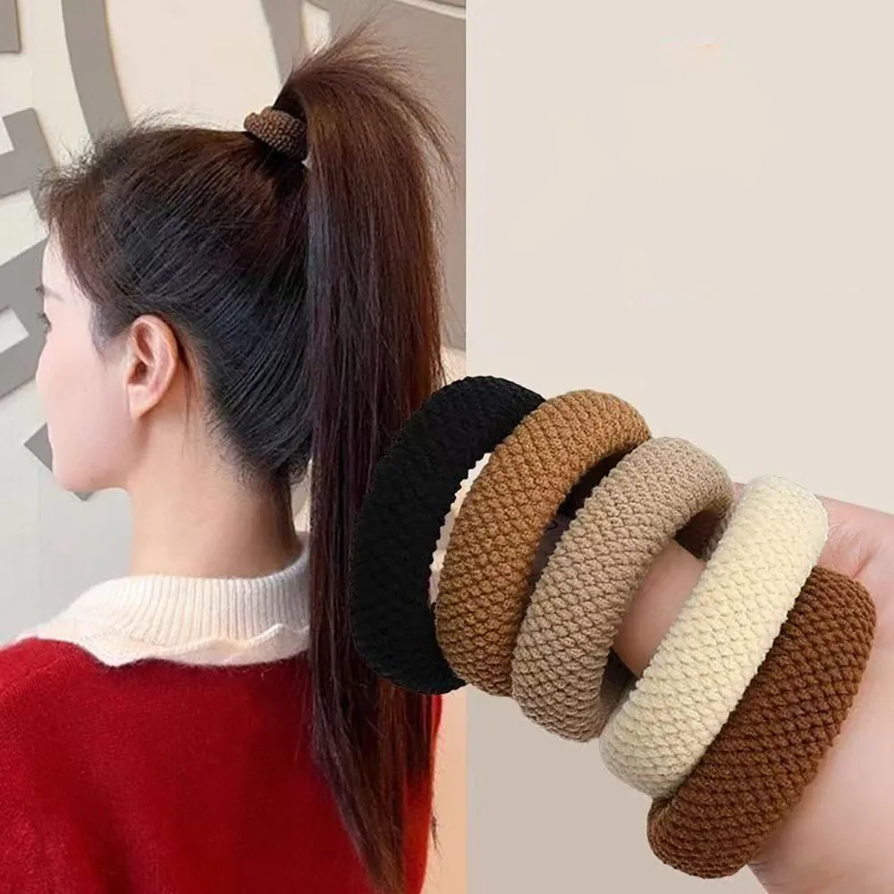 5/10 colores mezclados alta elasticidad grueso versátil Simple Scrunchies estilo de moda coreana amigable con el cabello mujer lazos para el cabello cuerda para el cabello