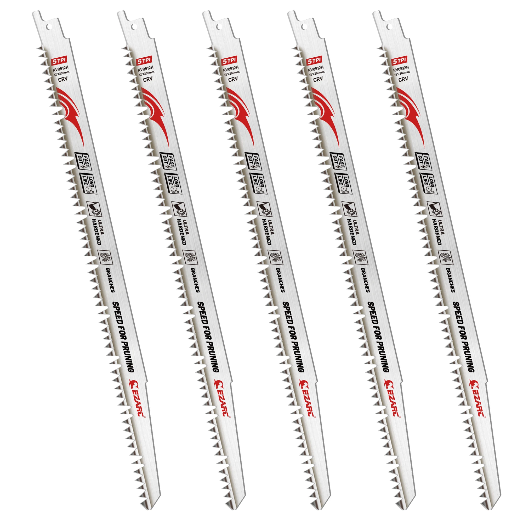 

12 Inch Reciprocating Saw Blades 5/10pcs 300m Fleam Ground Teeth Saw Blades, Wood Pruning Saw Blade, for Cutting, Tree Trimming