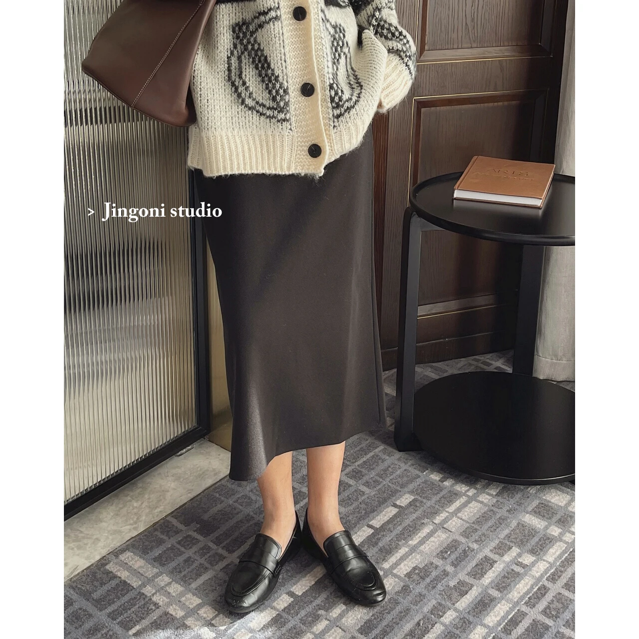 2023 Woman Spring Winter Slim Maxi Midi Long Woolen Fleece Warm Skirts Y2k Clothes Sets Korean Fashion Gothic Elegant Vintage