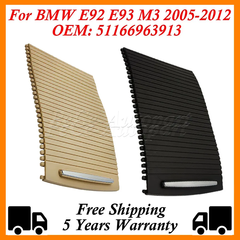 For BMW E92 E93 M3 2005 Rear Console Storage Tray Cover Trim Cover Slide Roller Blind Cover Water Cup Holder Curtain 51166963913