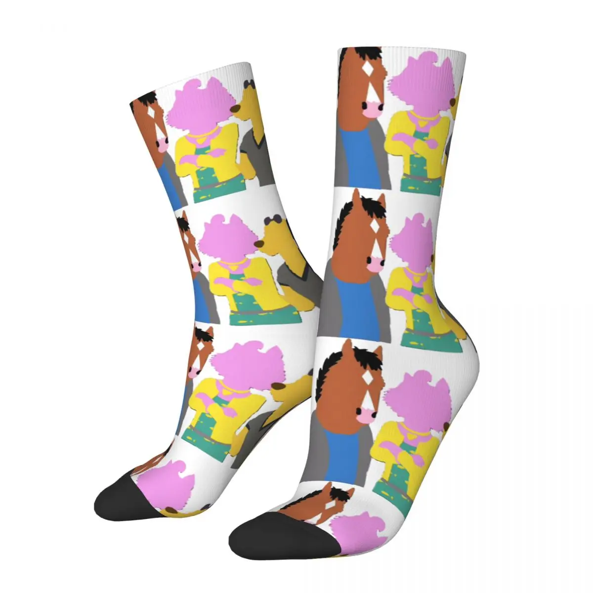 

Funny Crazy compression Member Sock for Men Hip Hop Vintage B-BoJack Horsemans Happy Quality Pattern Printed Boys Crew Sock