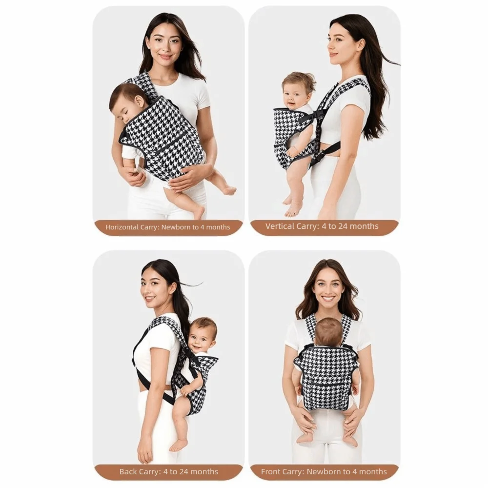 Breathable Design Baby Wrap Carrier Portable Type Multifunctional Use Infant Carrier Belt Four Carrying Methods Front Hug view 5