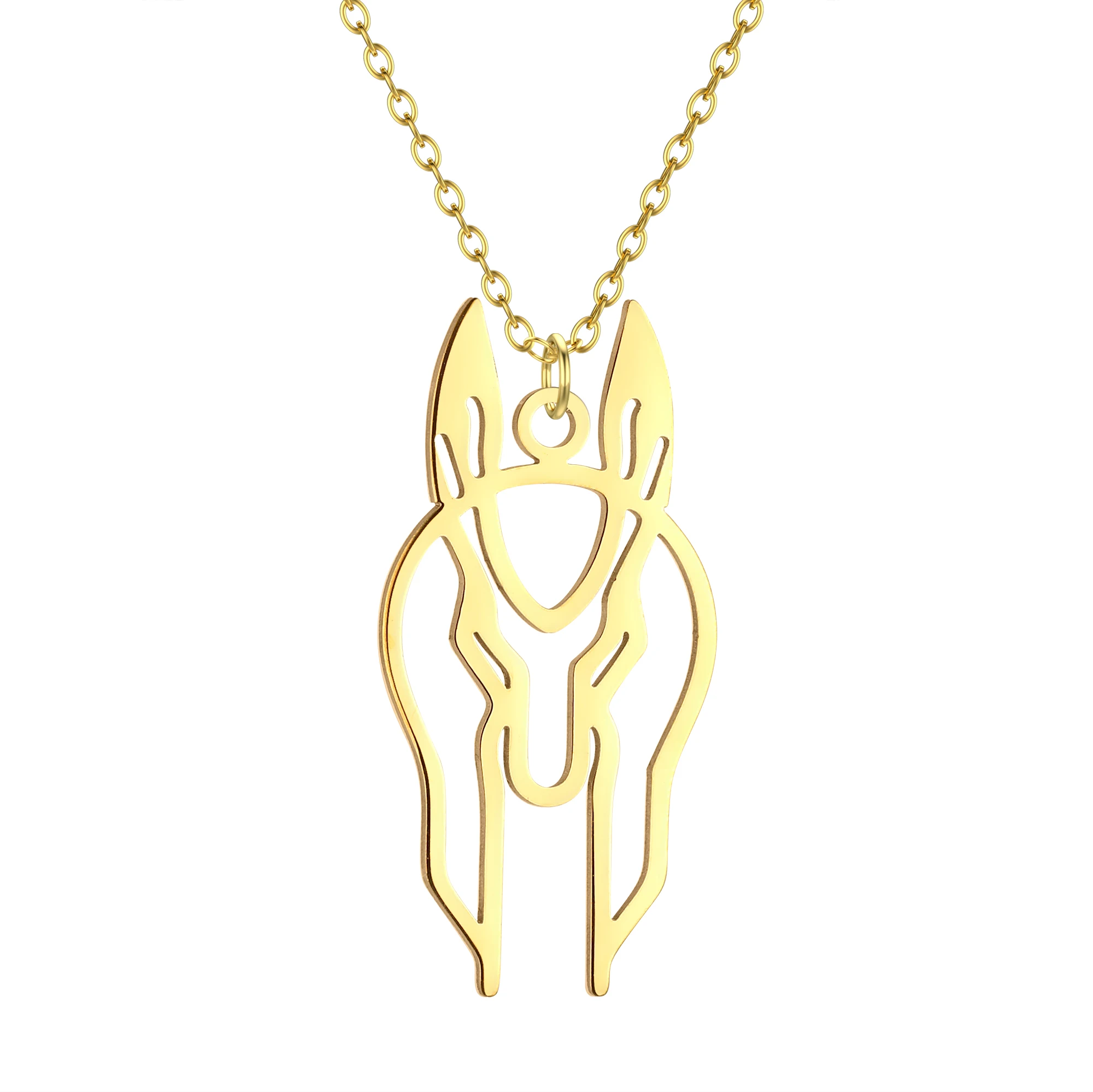 Stainless Steel Zodiac God Anubis Necklace For Women Men Ancient Egypt Jewelry The Guardian Ofthe Tombs Pendant Necklace