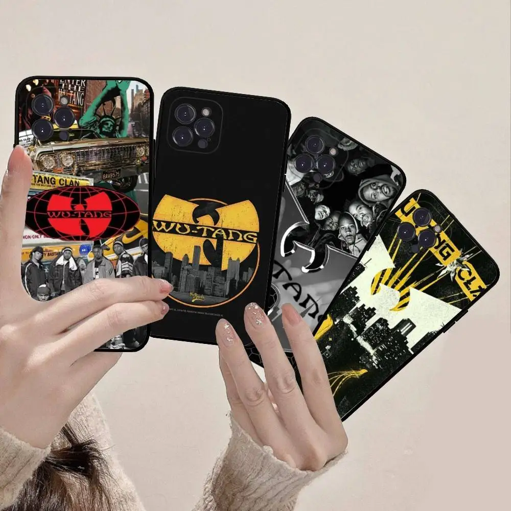 Funda de teléfono suave negra clásica Hip-Hop Band W-Wu T-Tang para IPhone 16 15 14 13 11 12 17 Pro Max Mini Plus