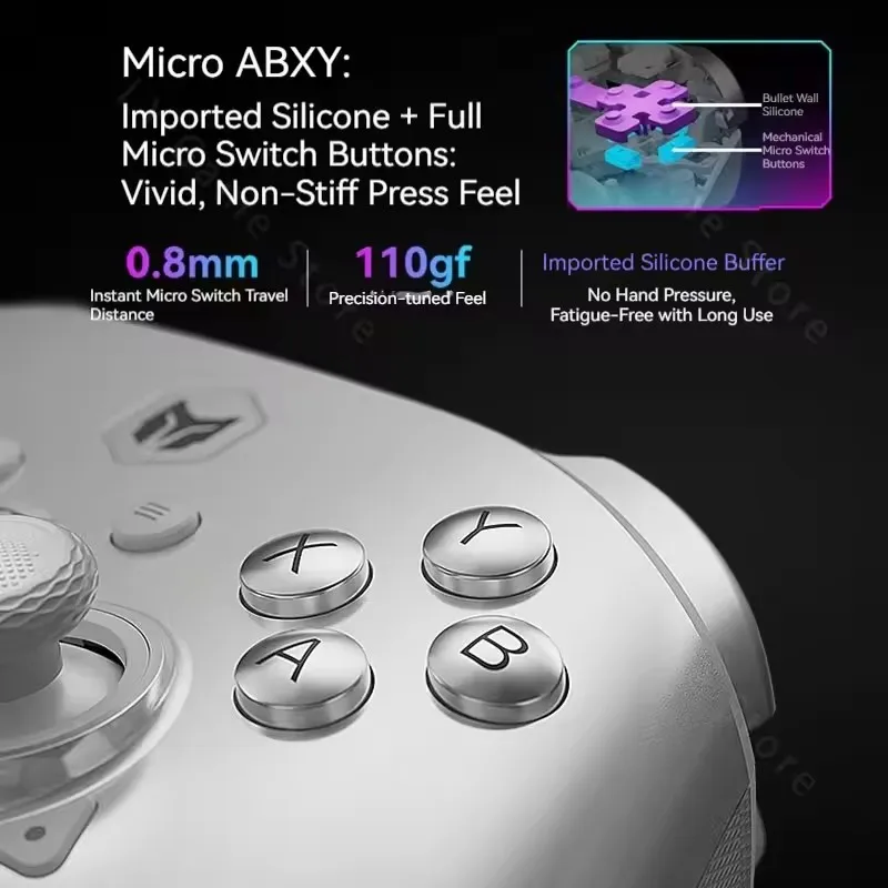 BIGBIGWON Rainbow3 Game Controllers Wireless Bluetooth Gamepads With 1000mAh Battery Life 3.5mm Audio Interface For PC Switch