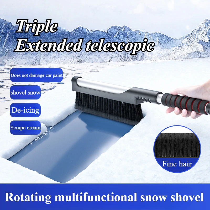 

2 в 1, зимний скребок для лобового стекла автомобиля, щетка для снега, щетка для снега, выдвижная лопата для чистки, скребок для метлы, аксессуары для мытья