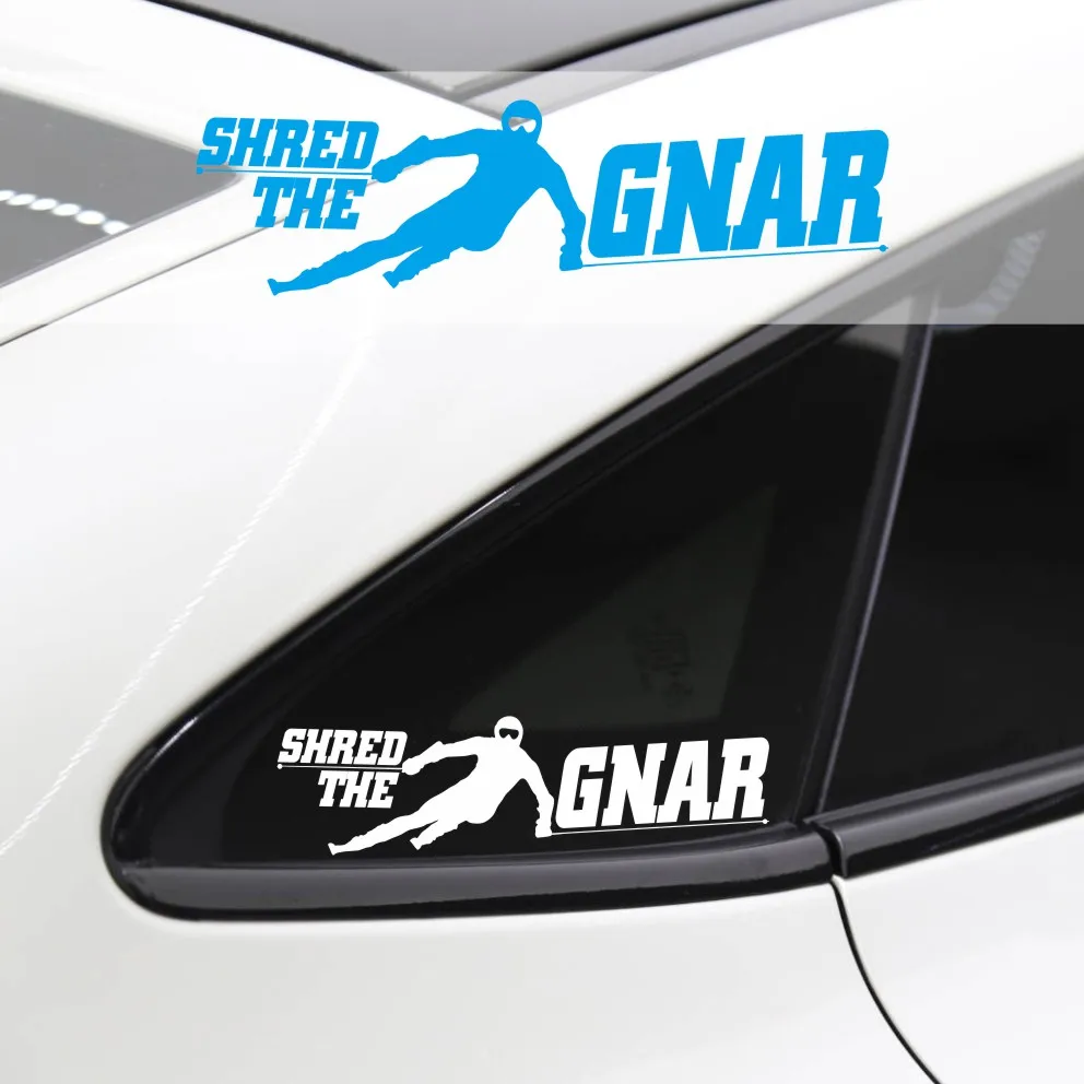 Wild Skiing Car Stickers shred the GNAR For Window Glass Decorations Waterproof Sunscreen Snowboards #601