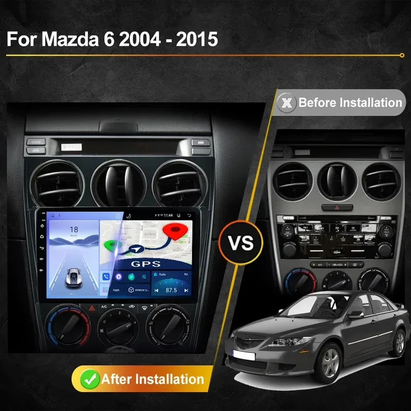 For Mazda 6 2004 - 2015 Car Radio Android Automotive Multimedia Video Player Navigation GPS Carplay Touch Screen Auto Stereo