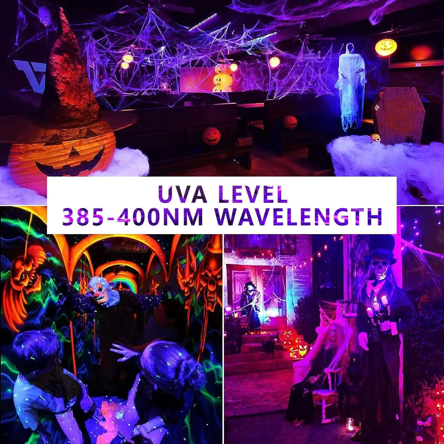 A60(A19) 110-240V E26/E27 Lampadina LED nera per poster fluorescenti, body paint, feste di Natale, armadietti e espositori