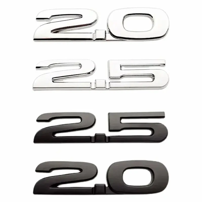 Car Sticker 3D Metal 2.0 2.5 Letters Fender Emblem Rear Trunk Badge For 3 6 Axela CX5 CX7 MX5 Chrome Black Accessories styling