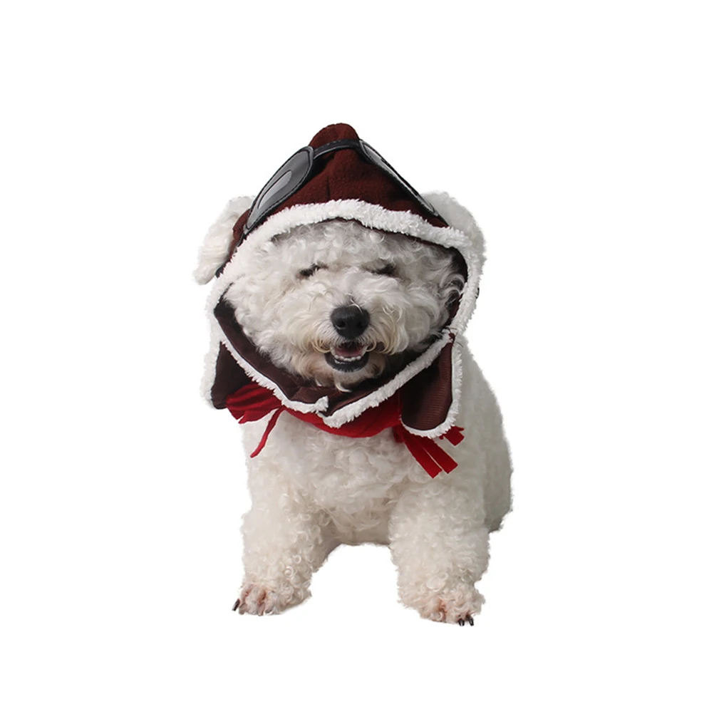 

Costume Hat Windproof Warm Funny Cosplay Party Supplies Fancy Dress Parade Photo Shoot Event Pilot Cap For Pet Cat Cosplay