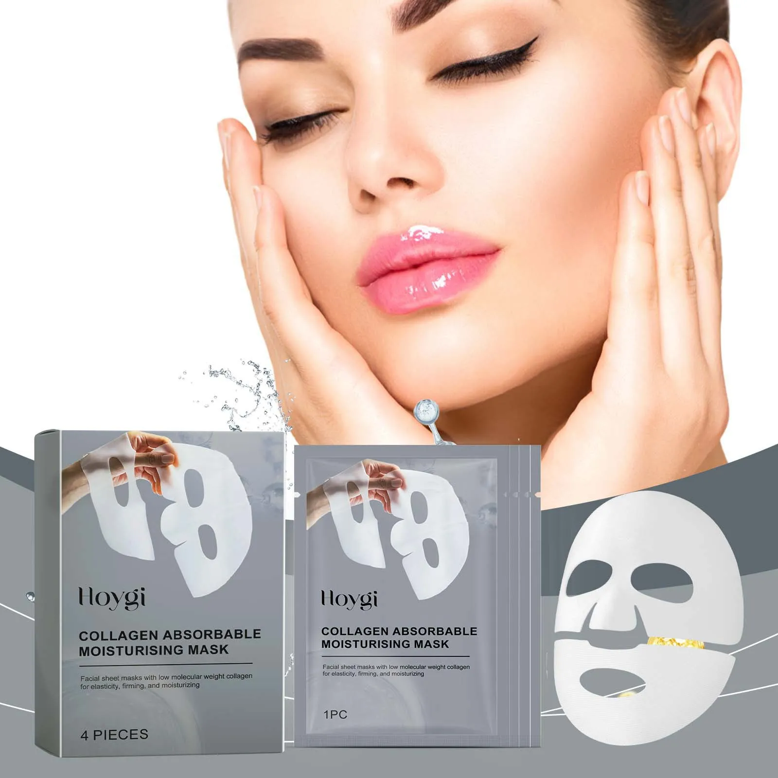 

Collagen Patch Facial Mask Hydrating and Moisturizing Oil Control Shrink Pores Fading Fine Lines Smoothing Firming Sheet Mask