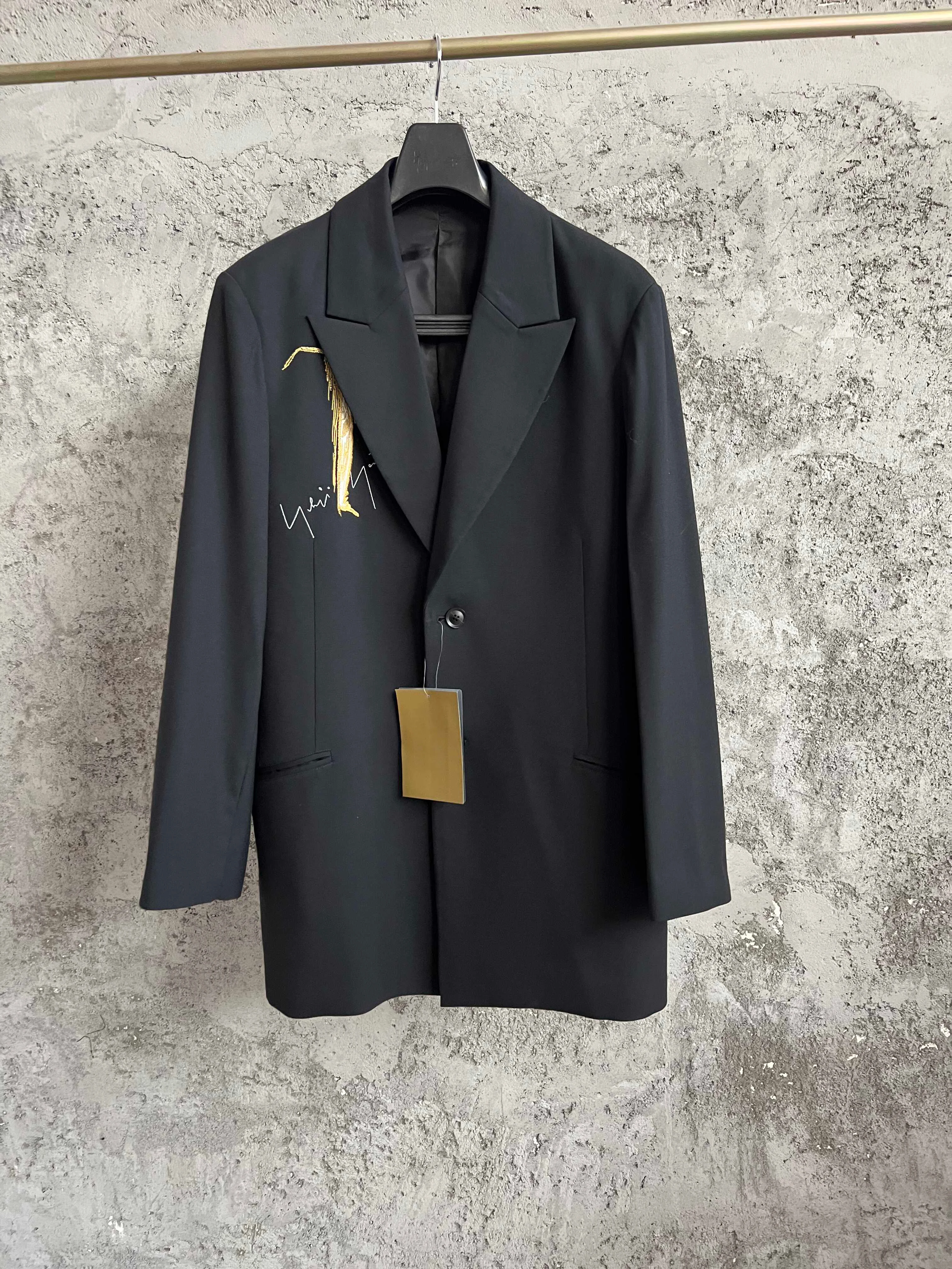 

TOP-YAMAMOTO female actor's embroidered classic dark style wool suit for men