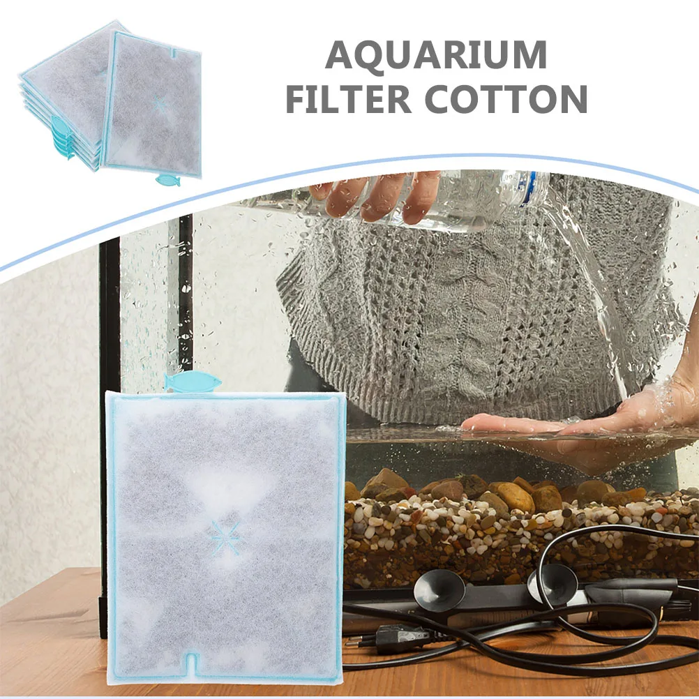 

6Pcs Fish Tank Cotton Aquarium Pad Thickened High Density Filter Floss for Freshwater Seawater Plant Tank Aquarium Supplies