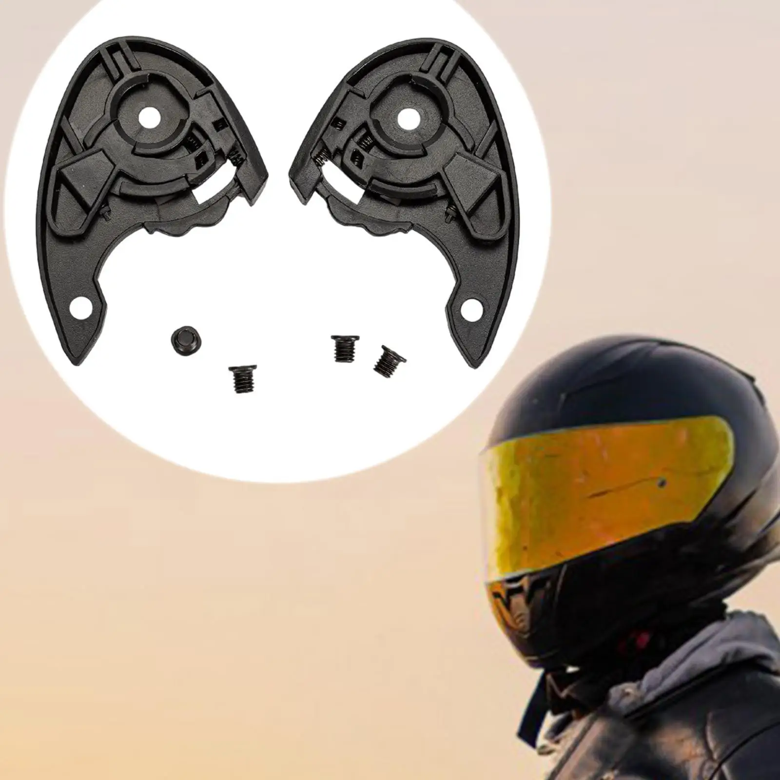 

2Pcs Motorbike Helmet Lens Bases Lens Base Plate Spare Parts Sturdy with Screws