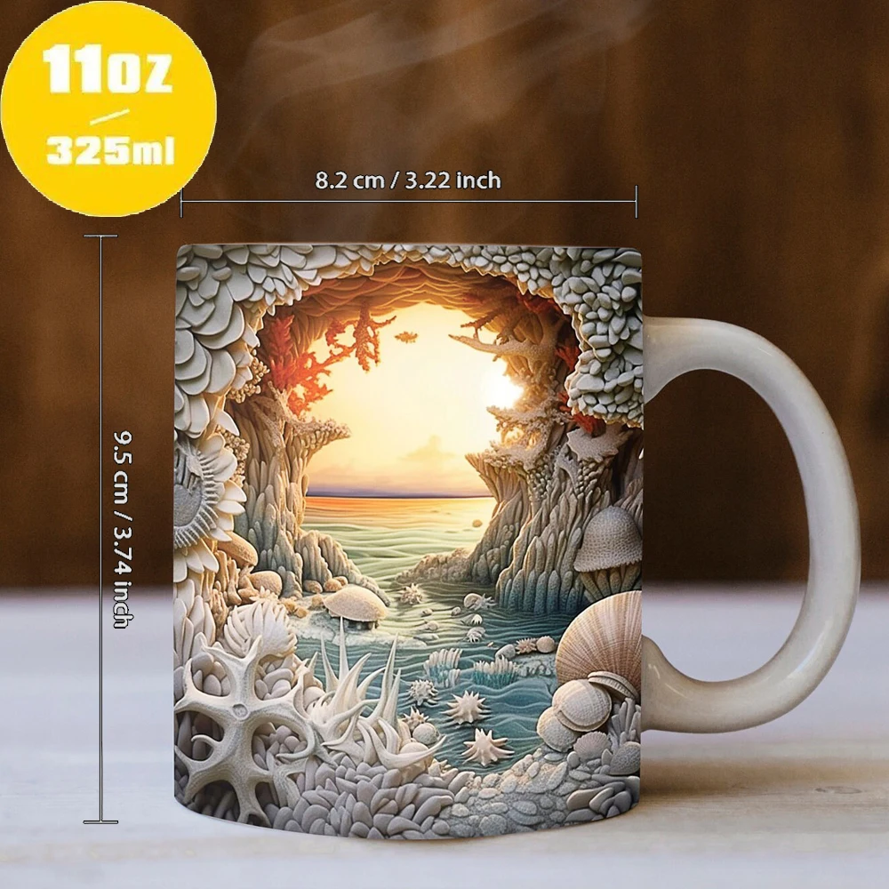 sea ​​beach shell coral mug Travel enthusiasts Surfing enthusiasts friends birthday gift mug office coffee cup home milk mug