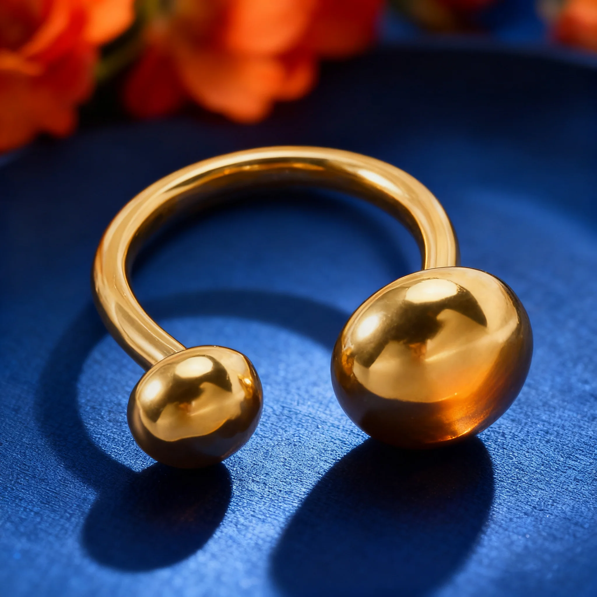 

Gold Plated Abstract Minimalist Open Ring Adjustable Art Ring for Women Modern Avant Garde Geometric Design Dainty Jewelry Gift