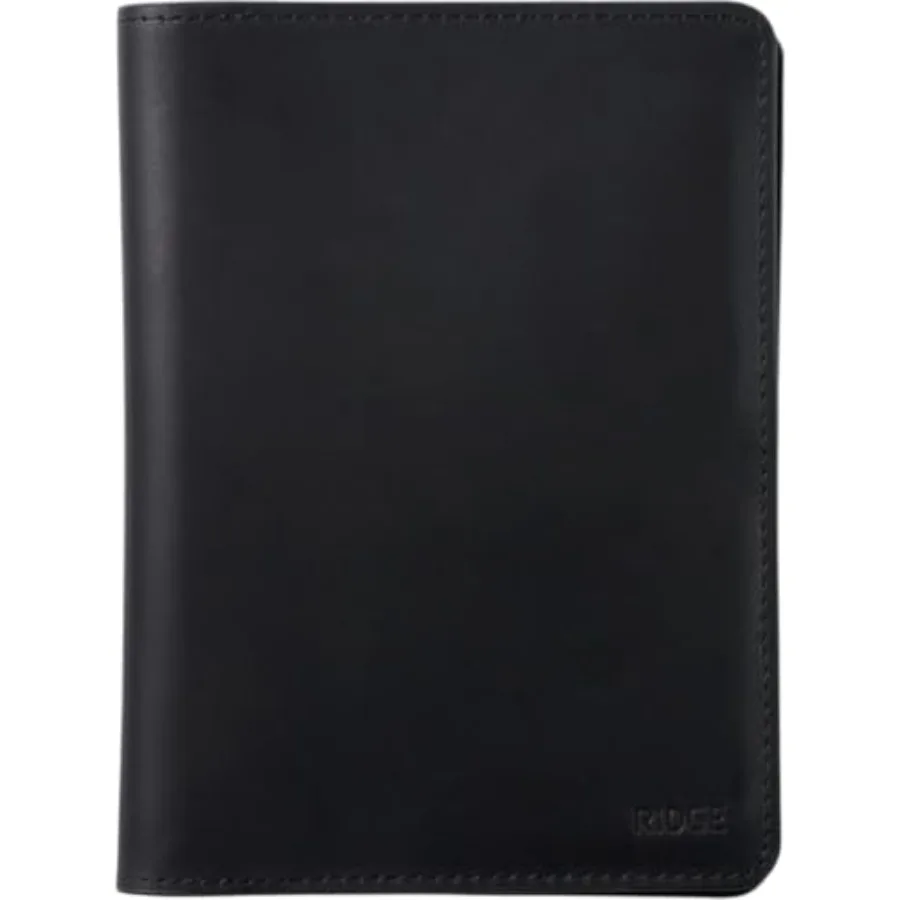 

Ridge Passport Holder - Leather Travel Wallet, RFID Protection, Holds Passport, 6 Credit Cards, Folded Cash, And a Boarding Pas