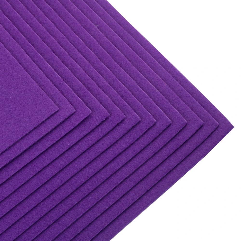 

6Pcs Soft Felt Fabric Sheets Purple Color 3mm Thick Nonwoven Squares 30x30cm for DIY Patchwork Sewing Craft Handmade Weaving