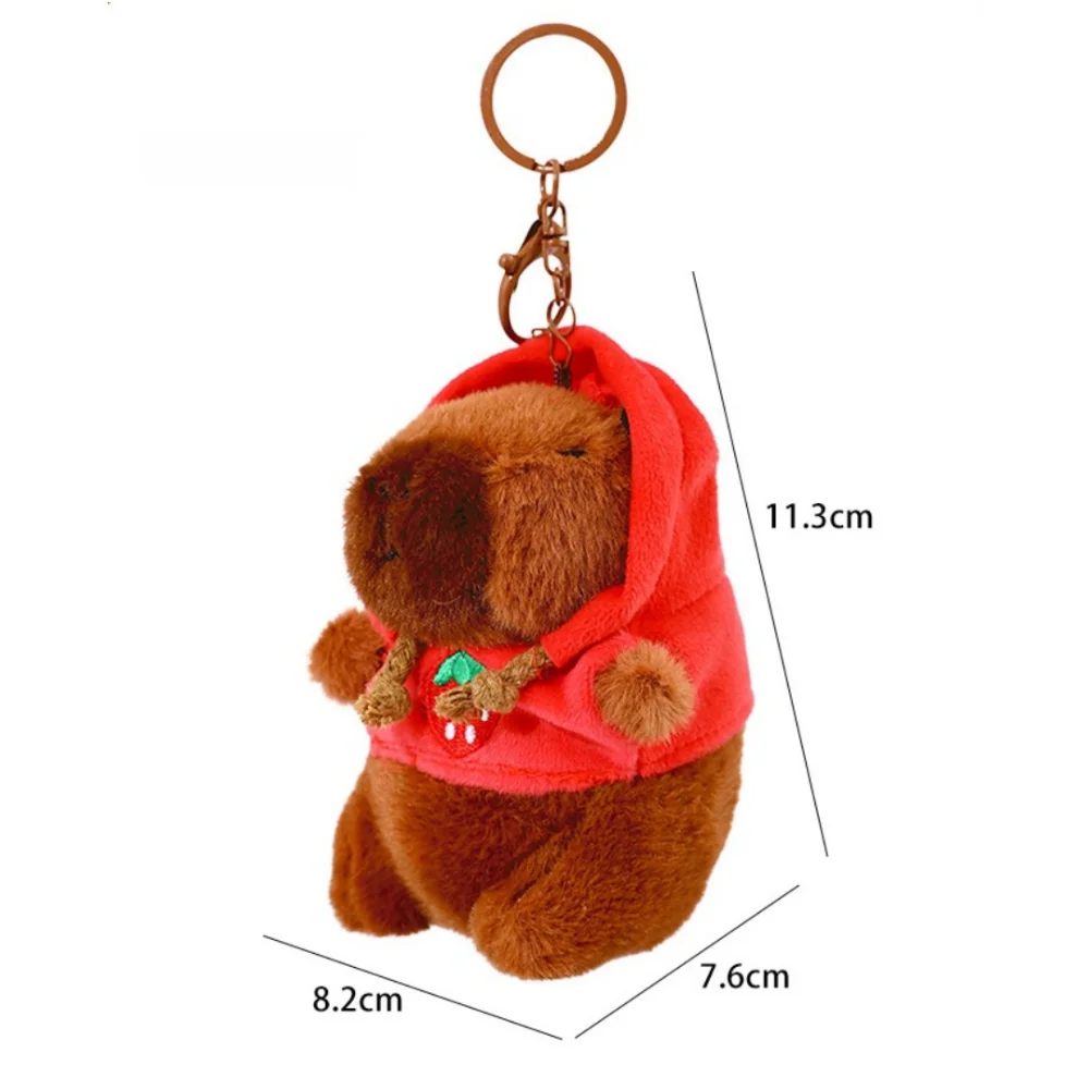 Schattige Capibara knuffel sleutelhanger klein formaat hoodie simulatie pop knuffels anime pluizig speelgoed pluche verjaardagscadeau