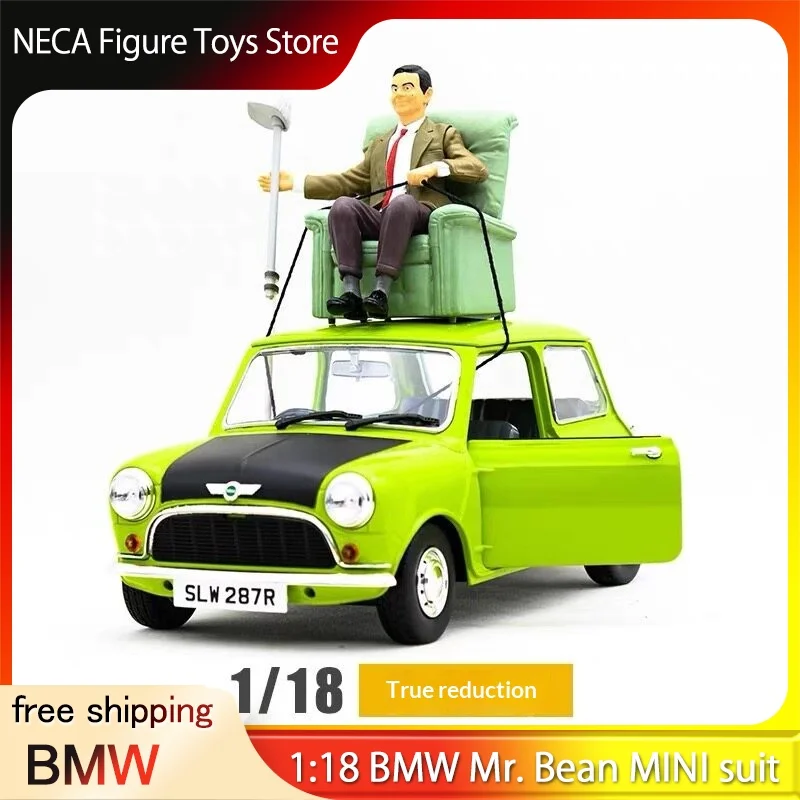 

Tiny 1:18 Scale Mr Bean Bmw Mini Alloy Diecast Car Model With Armchair Umbrella Sofa For Collectors Hobby Collection Display Toy
