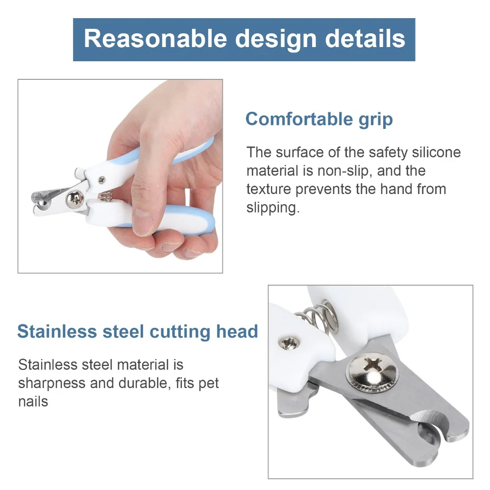 Convenient Stainless Steel Pet Nail Clippers with File Set Portable Dog Nail Trimmers Cat Nail Grooming At Home Grooming