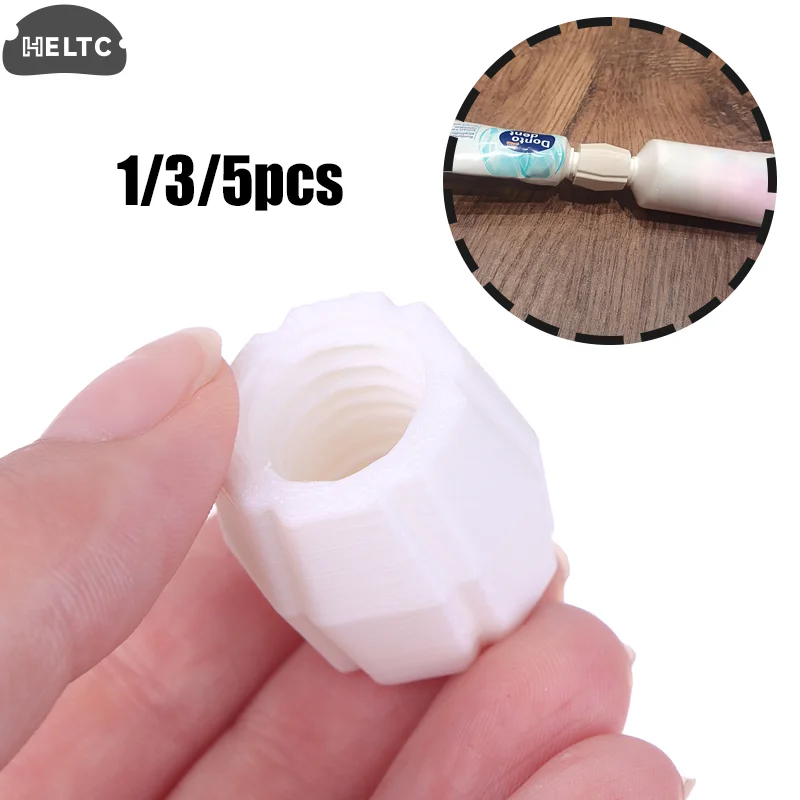1/3/5pcs White Summer Travel, Picnic Toothpaste Refill Adapter, Toothbrush Tube Converter, Practical Bathroom Accessories