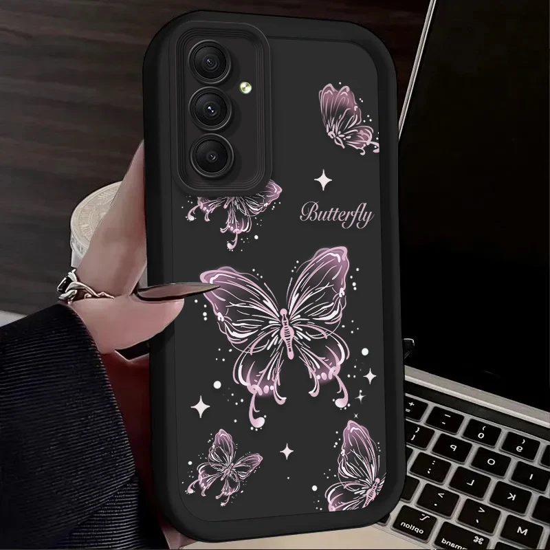 Pink Butterfly Aesthetic Case for Samsung Galaxy A54 A05 A05S A34 A24 A14 A53 A33 A23 A13 A52 A52S A32 A22 A12 A71 A51 A31 A50